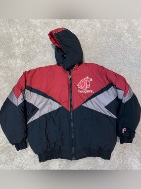 Vintage Pro Player Washington State Cougars Puffer Jacket By Daniel Young Sz XL
